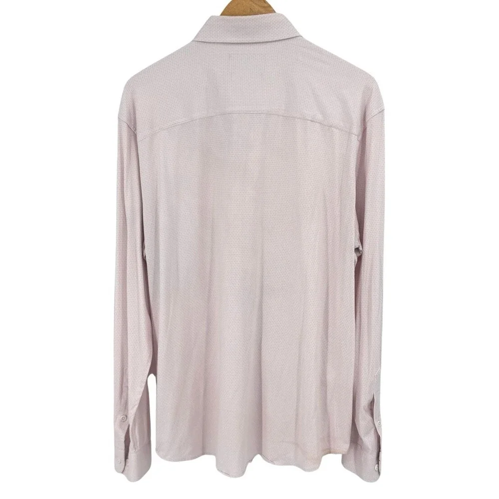 Buttercloth Mens XL Button‎ Down Shirt Pink Icy Cotton Regular Fit Long Sleeve